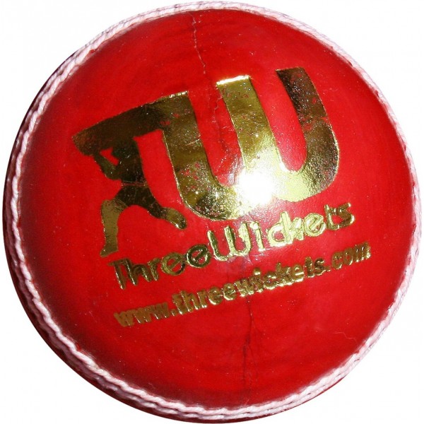 Three Wickets Jaguar Cricket Ball (Red)